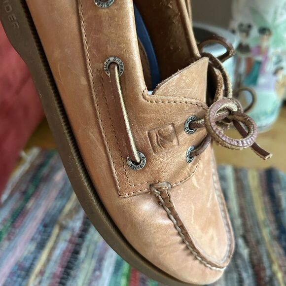 Sperry Top Sider Men's Tan Leather Boat Shoes 9M - Picture 11 of 16